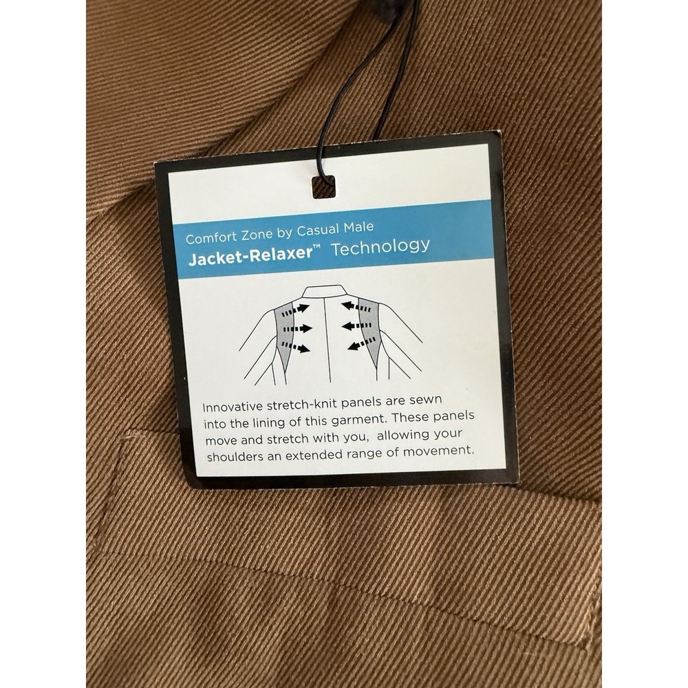 NWT Comfort Zone Sz 60  Men's Sport Coat Blazer Med Autumn Brown - Picture 6 of 6